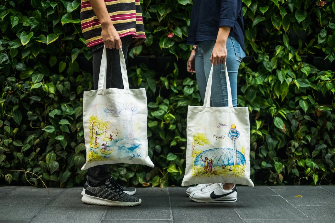 Tote bags designed by Yip Yew Chong